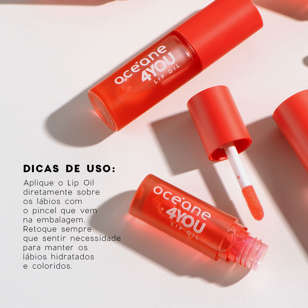 Mini Lip Oil Rosa Punch Océane 4you 1,8g - Imagem 7