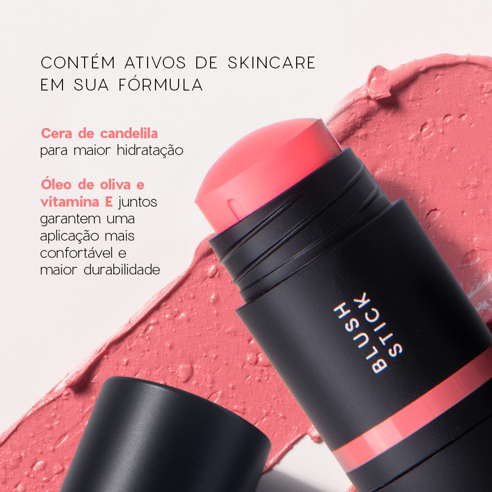 Kit Mini Blush em Bastão Rosa Claro + Mini Blush Cintilante + Mini Lip Oil (3 Produtos) - Imagem 3