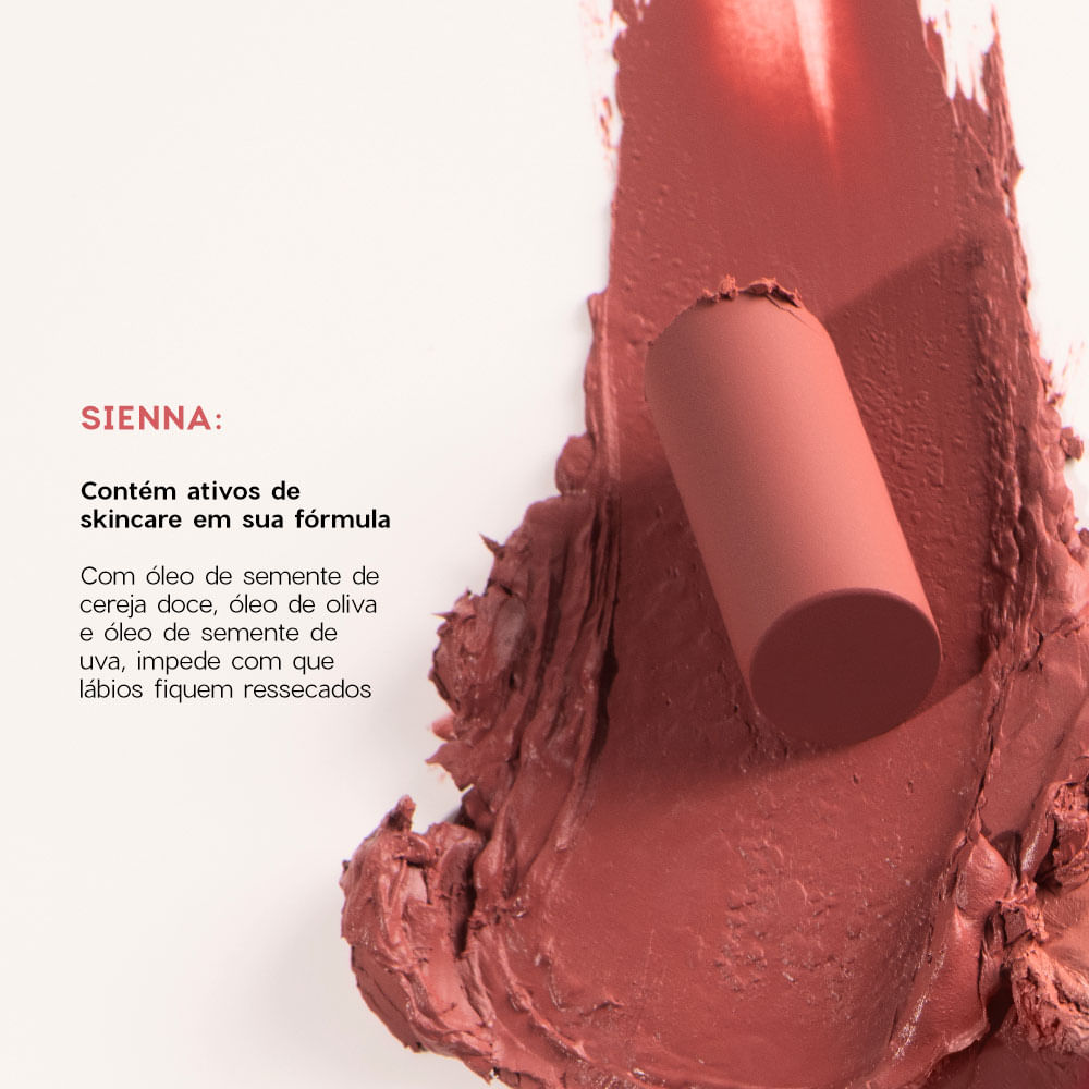Mini Batom Nude Semi-Matte - The Lipstick Sienna Océane Edition 2g - Imagem 7