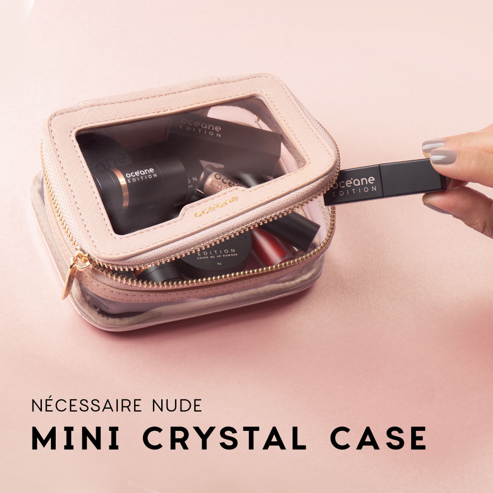 Mini Nécessaire Nude com Transparência - Crystal Case - Imagem 2
