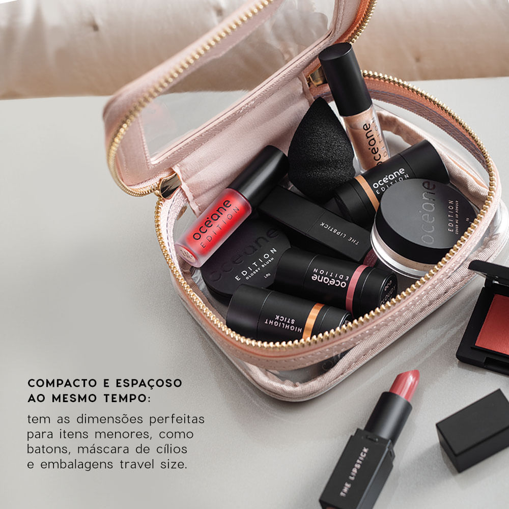 Mini Nécessaire Nude com Transparência - Crystal Case - Imagem 3