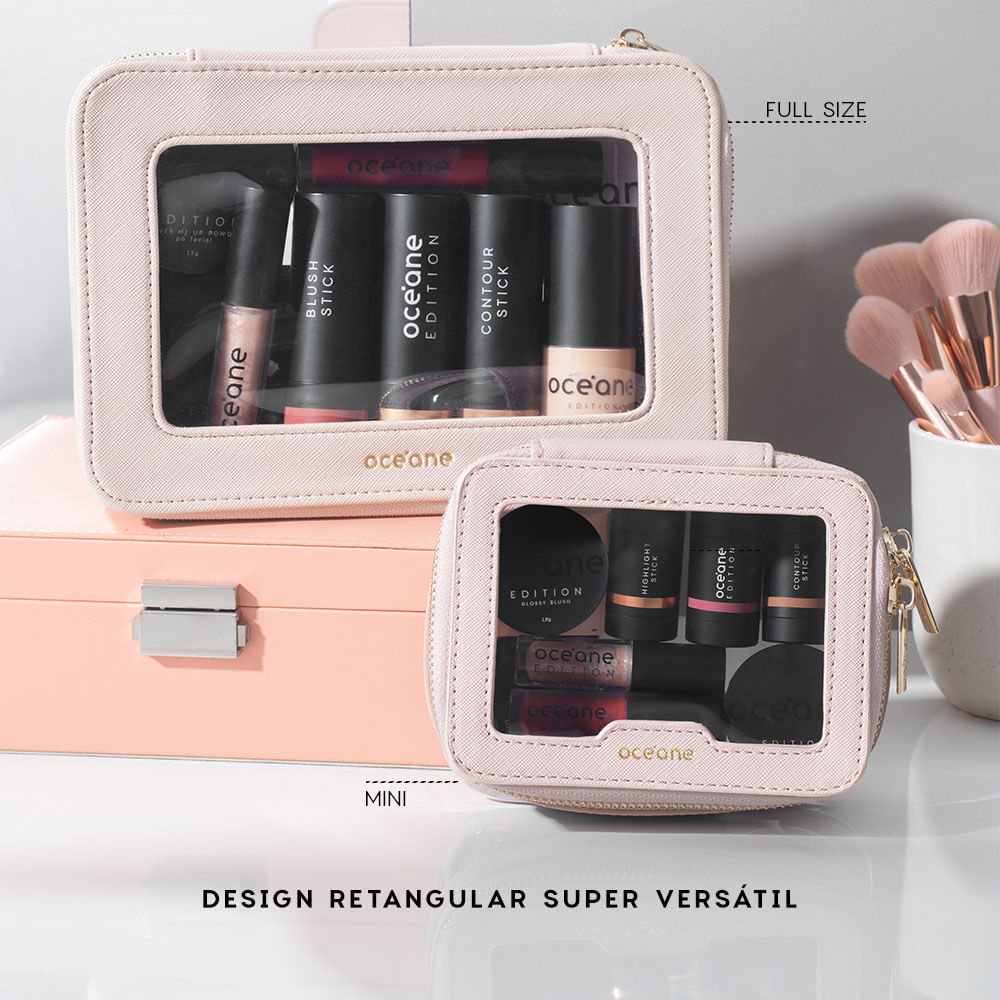 Mini Nécessaire Nude com Transparência - Crystal Case - Imagem 4