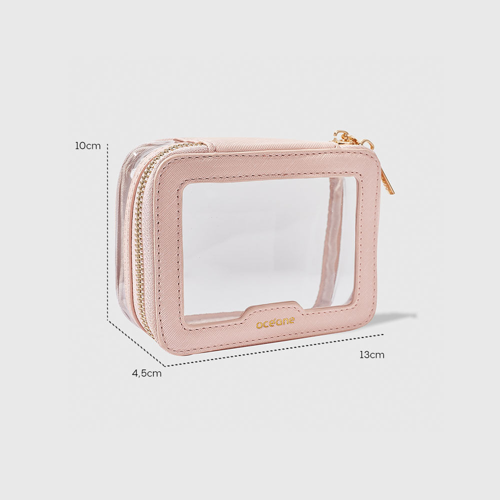 Mini Nécessaire Nude com Transparência - Crystal Case - Imagem 5