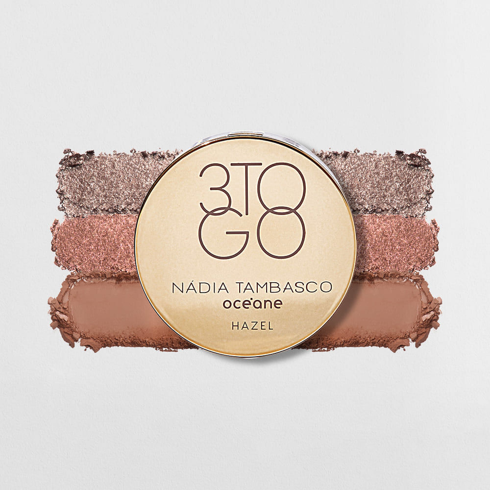 Trio de Sombras Nádia Tambasco By Océane - 3 To Go Palette Hazel 7,8g