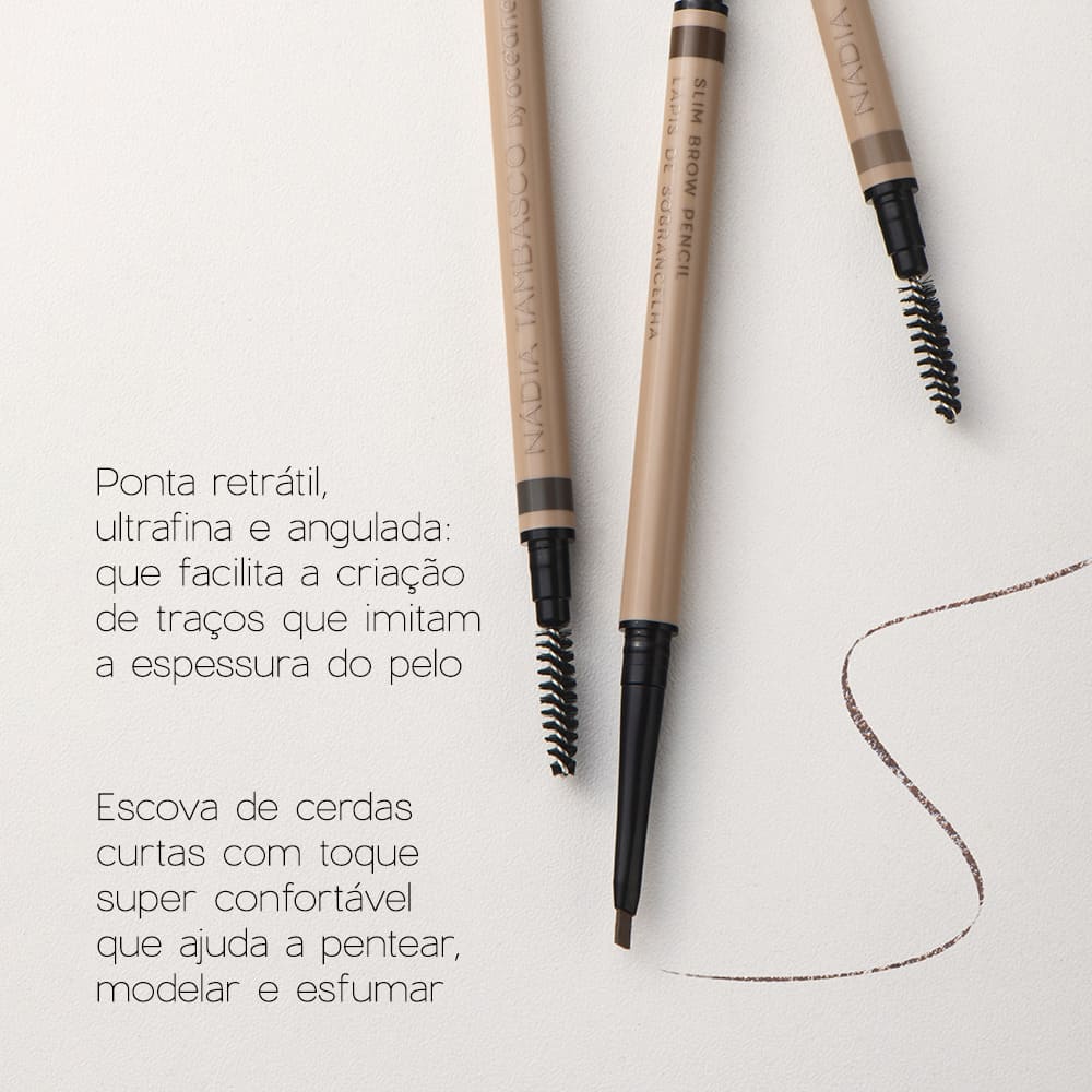 Lápis de Sobrancelhas Retrátil Claro Nádia Tambasco By Océane - Slim Brow Pencil Light - Imagem 6