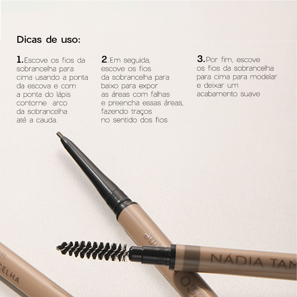 Lápis de Sobrancelhas Retrátil Claro Nádia Tambasco By Océane - Slim Brow Pencil Light - Imagem 8