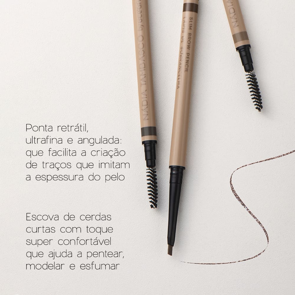 Lápis de Sobrancelhas Retrátil Médio Nádia Tambasco By Océane - Slim Brow Pencil Medium - Imagem 5