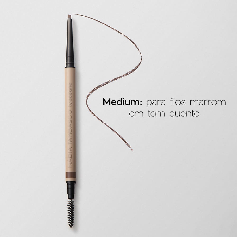Kit Máscara de Sobrancelha Castanho + Lápis de Sobrancelhas Retrátil Médio Nádia Tambasco By Océane (2 Produtos) - Imagem 7