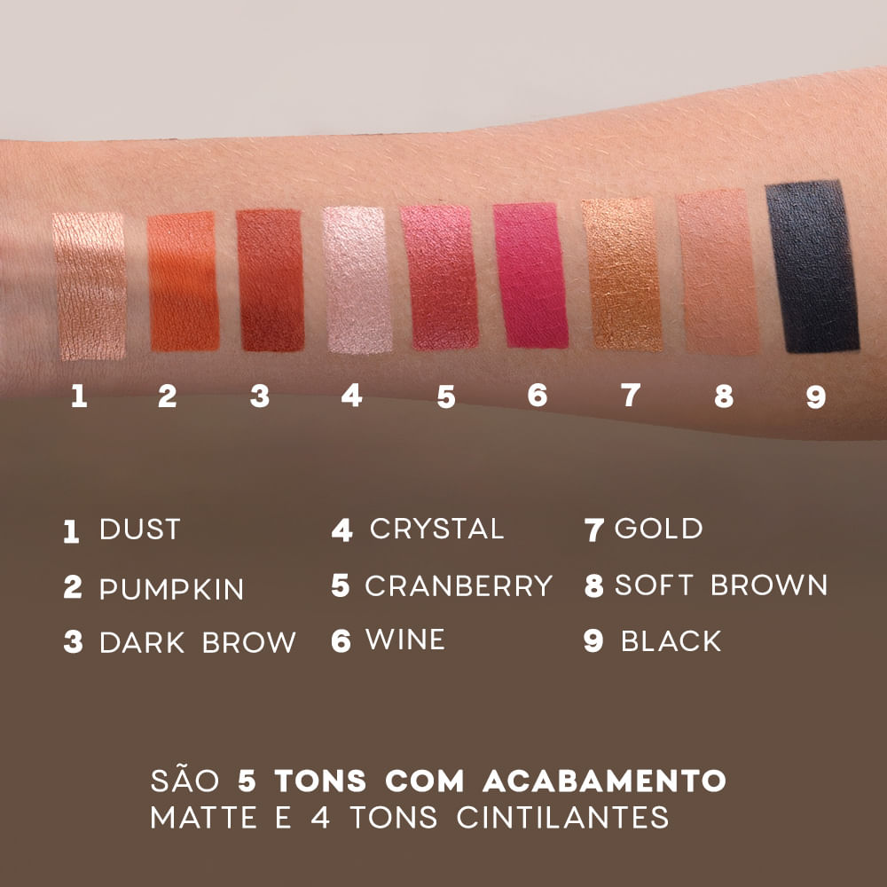 Kit Paleta de Sombras 9 Shades + Flat Blend Roxa Océane Purple (2 Produtos) - Imagem 3