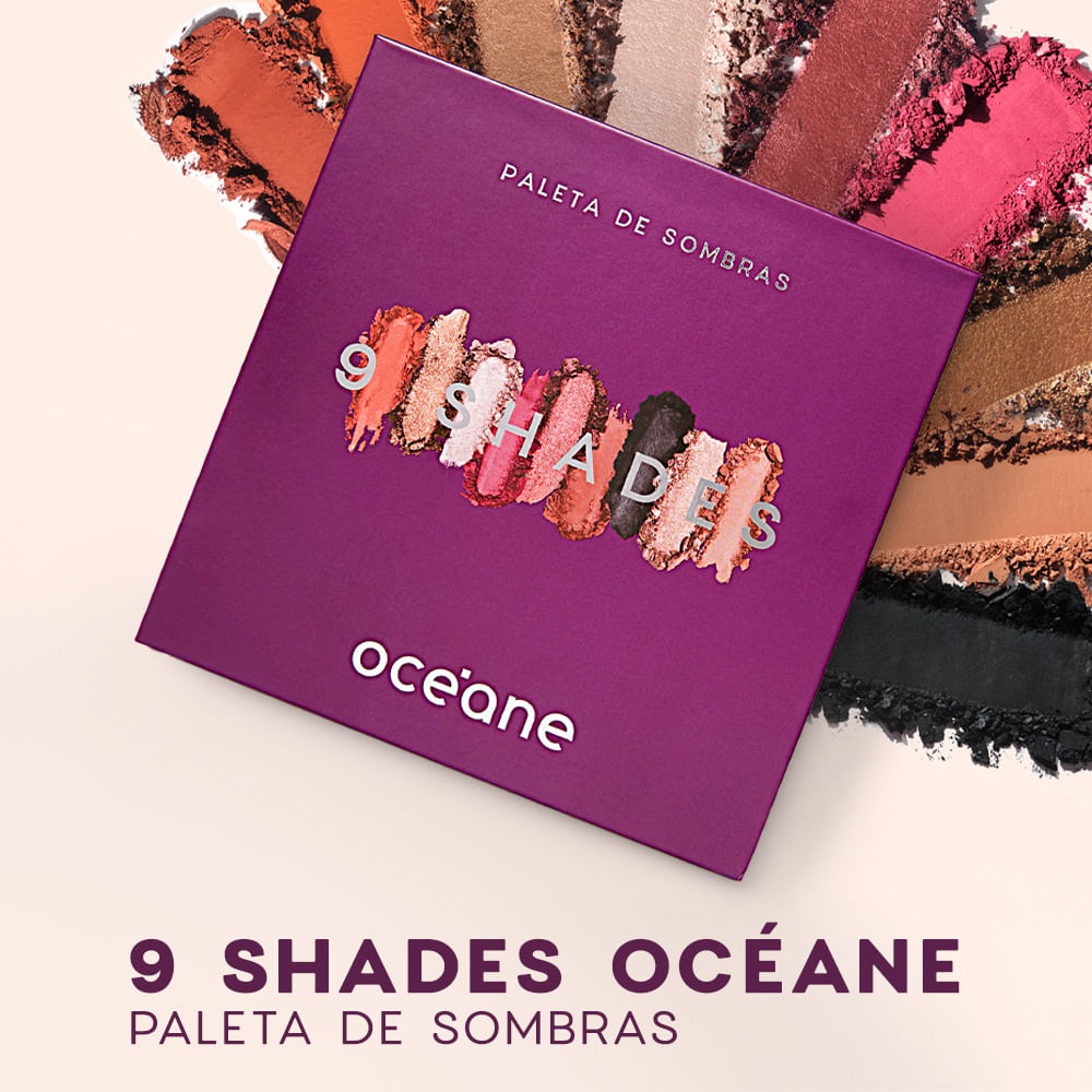 Kit Paleta de Sombras 9 Shades + Flat Blend Roxa Océane Purple (2 Produtos) - Imagem 5