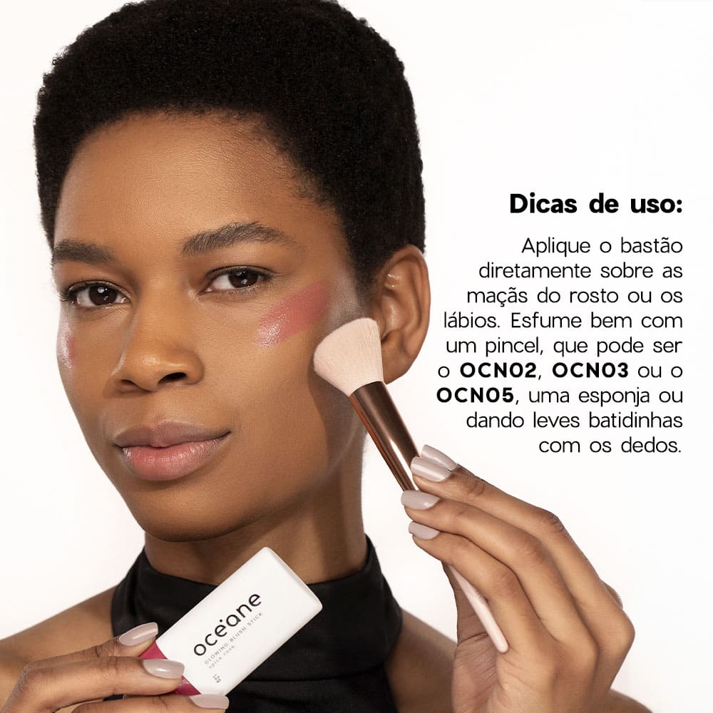 Blush em Bastão Rosa - Glowing Blush Stick Spice Pink Océane Limited 12g - Imagem 7