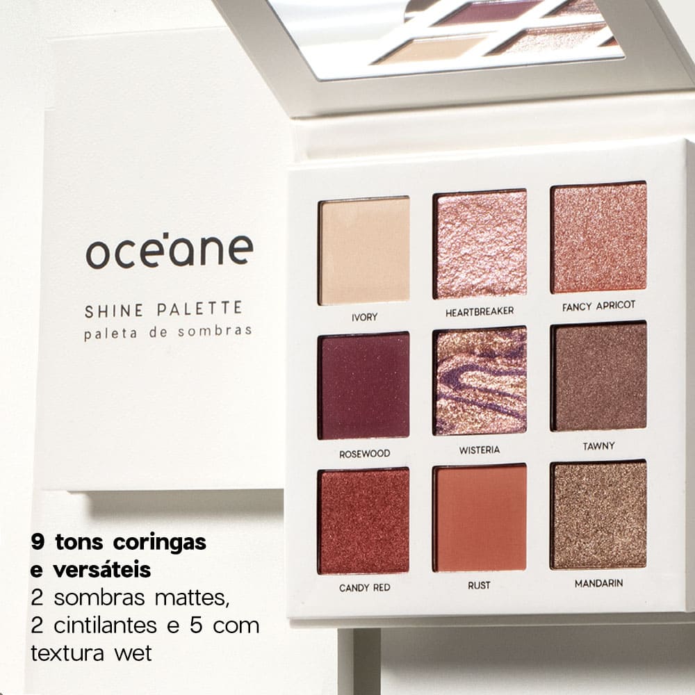 Kit Blush em Bastão Laranja + Paleta de Sombras Shine Océane Limited (2 Produtos) - Imagem 7