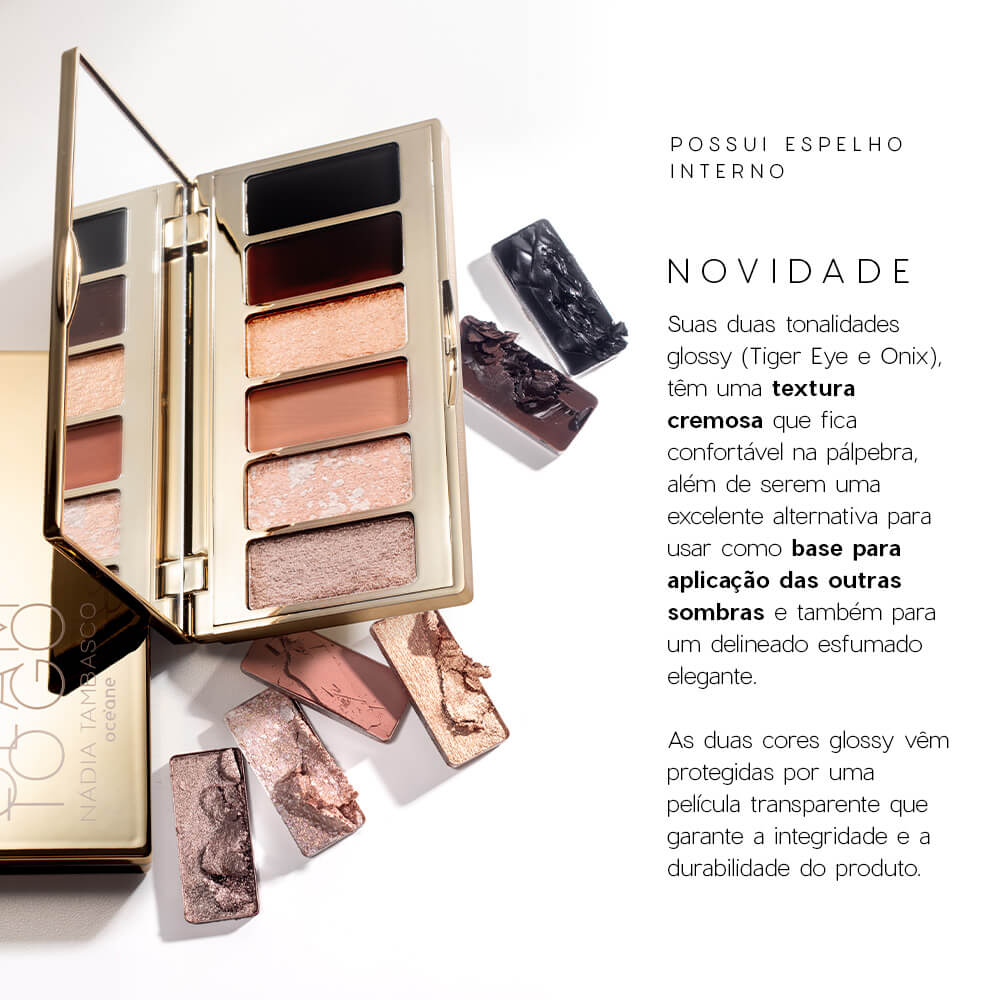 Kit Paleta de Sombras Glam To Go + Brilho Labial Rosa Nádia Tambasco By Océane (2 Produtos) - Imagem 5