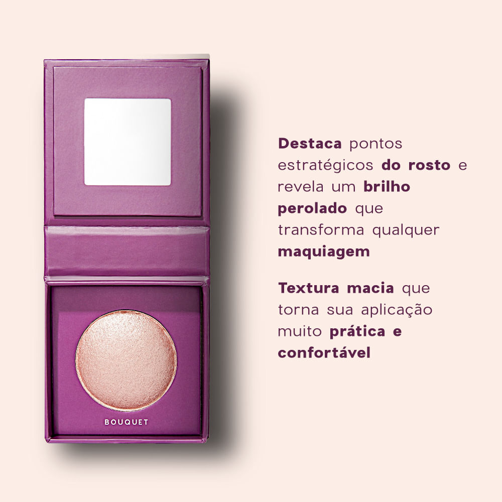 Kit Iluminador Rosa + Blush Líquido Laranja + Mini Batom Nude Océane (3 Produtos) - Imagem 2