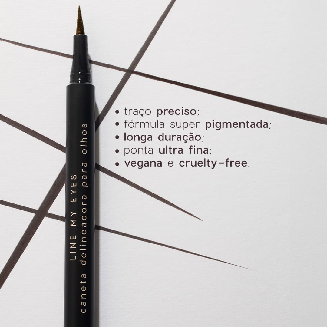 Caneta Delineadora Marrom - Line My Eyes Océane Edition 1,2ml - Imagem 4