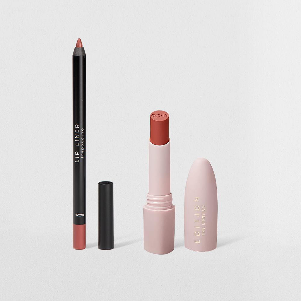 Kit Lápis Labial Marrom + Batom Marrom Océane Edition (2 Produtos)