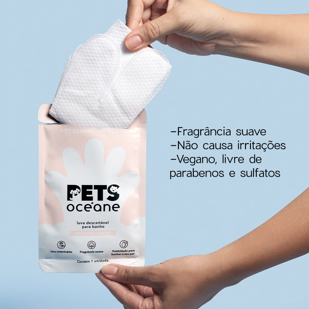 Luva Descartável para Dar Banho em Cachorro e Gato - Pet Cleasing Glove 1un - Imagem 2
