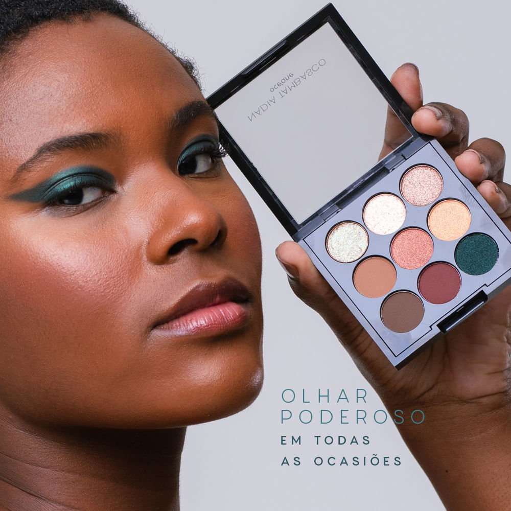 Kit Lápis de Olhos + Blush + Paleta de Sombras + Máscara de Cílios + Batom Nude Océane (5 Produtos) - Imagem 4