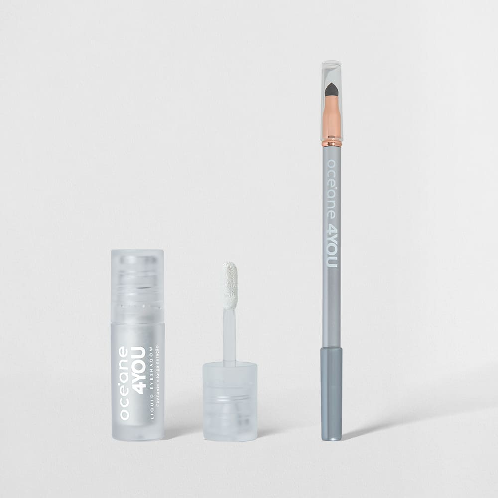 Kit Lápis para Olhos Prata + Sombra Liquida Lust 4you (2 Produtos)