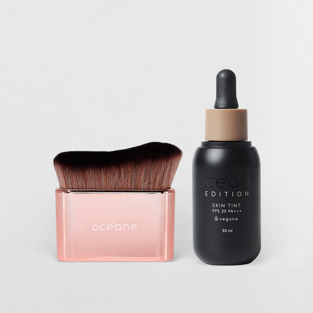 Kit Base Fluida 230l + Pincel de Maquiagem Multifuncional (2 Produtos)