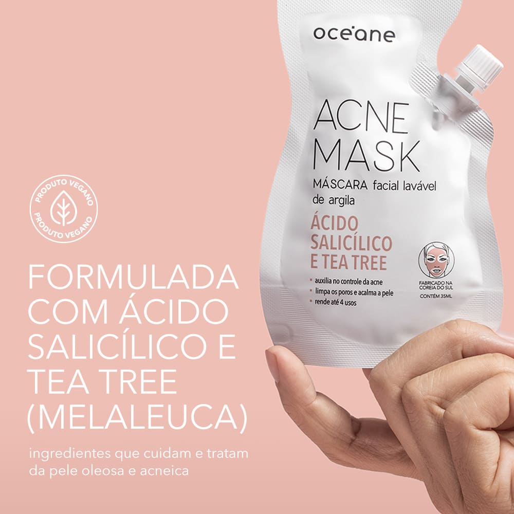 Máscara Facial Antiacne com Ácido Salicílico - Acne Mask 35ml - Imagem 5