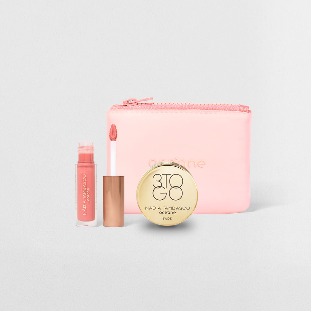 Kit Trio de Sombras 3 To Go Pallete Fade + Brilho Labial + Mini Daily Makeup (3 Produtos)