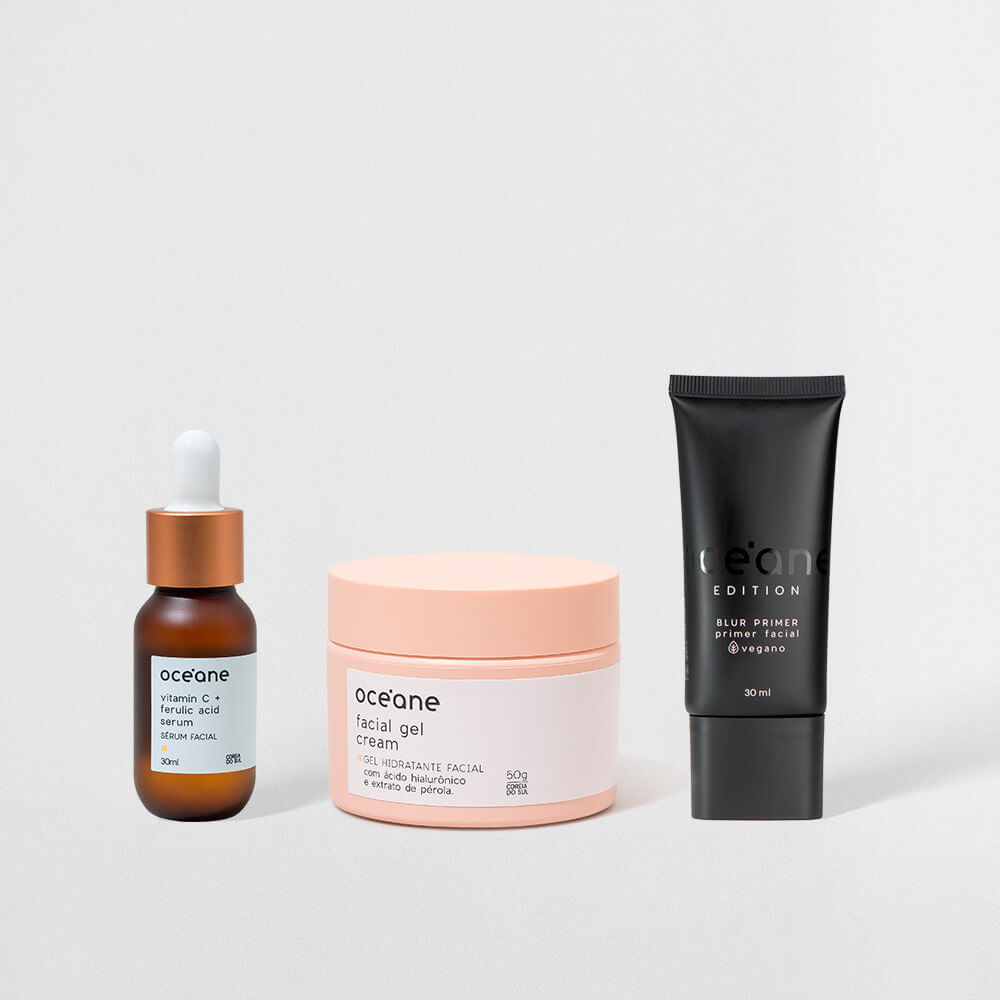 Kit Sérum Facial de Vitamina C Hidratante Facial Primer
