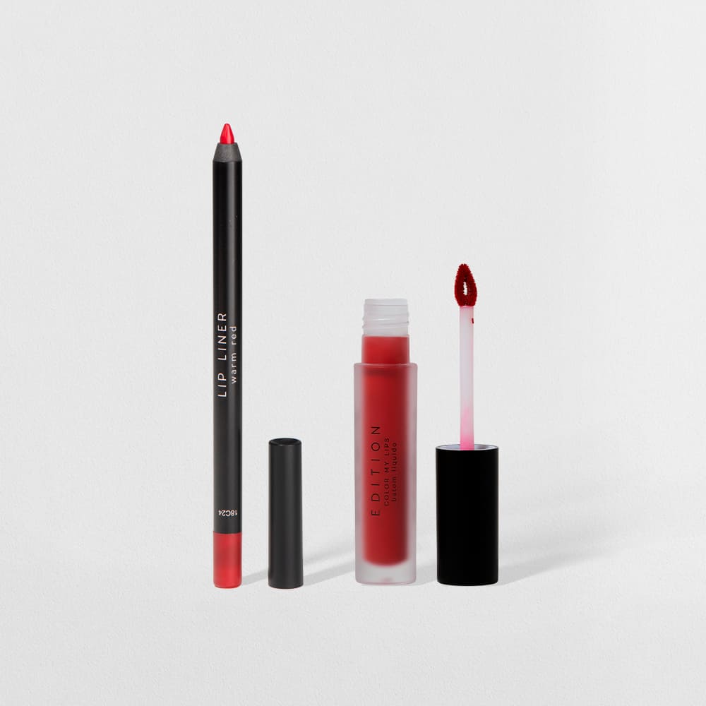 Kit Batom Líquido Vermelho + Lápis Labial Vermelho Océane Edition (2 Produtos)