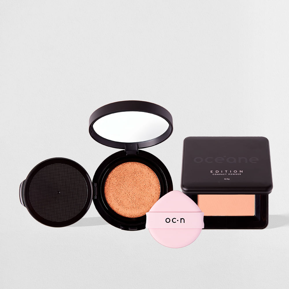 Kit Base Líquida Cushion 40 + Pó Compacto Warm Beige Océane Edition (2 Produtos)