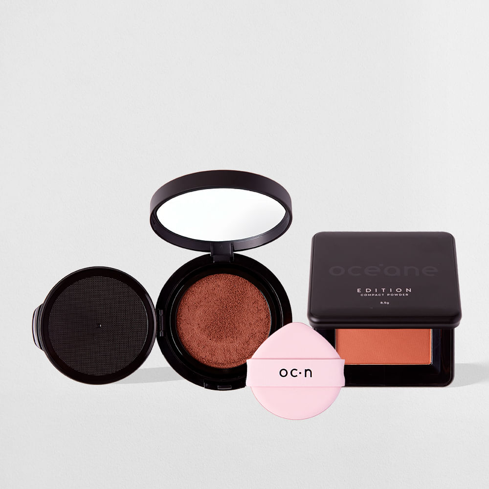 Kit Base Líquida Cushion 70 + Pó Compacto Mocha Océane Edition (2 Produtos)