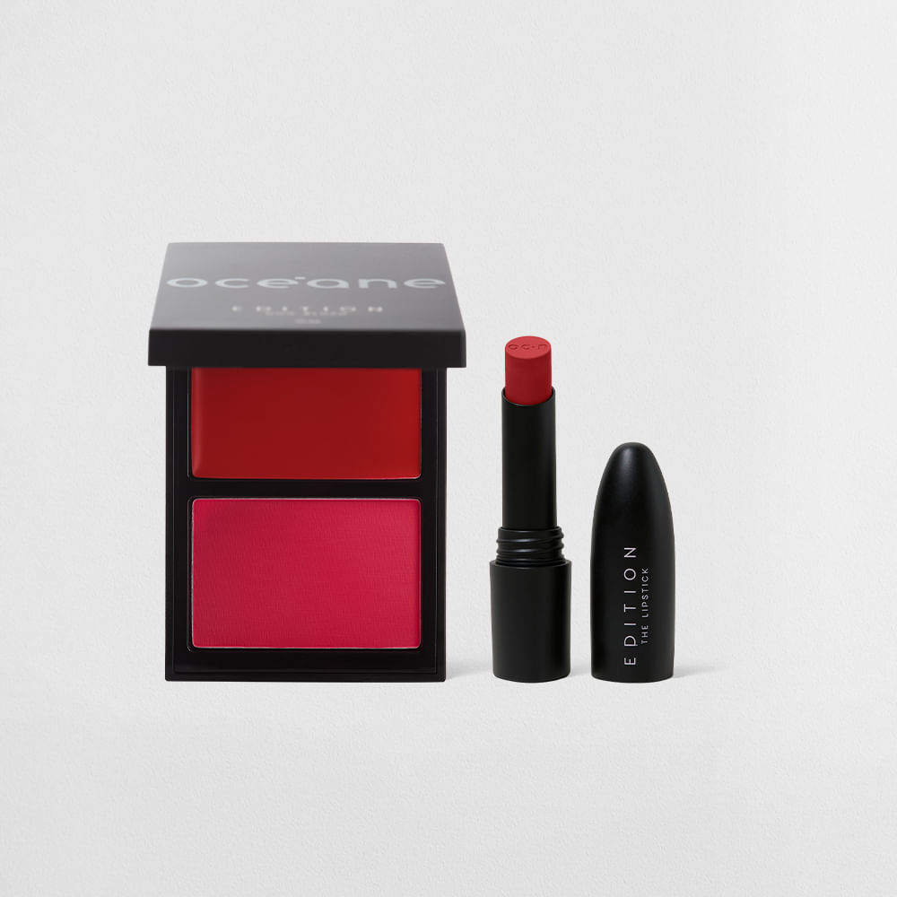 Kit Duo Blush Cherry Paint + Batom Red Kiss Océane Edition (2 Produtos)