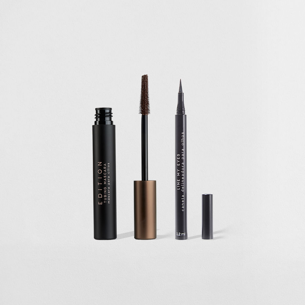 Kit Máscara para Cílios Marrom + Caneta Delineadora Marrom Océane Edition (2 Produtos)
