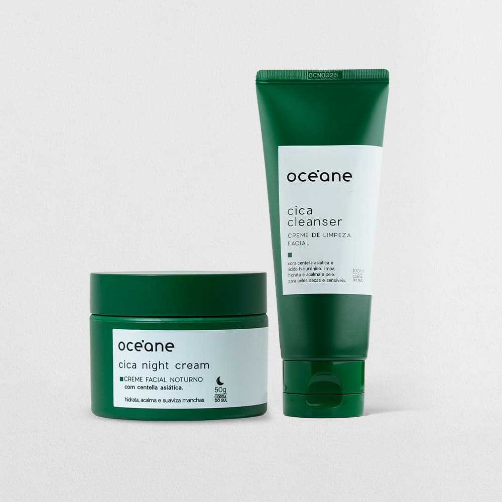 Kit Creme de Limpeza Facial Cica + Creme Facial Noturno Cica (2 Produtos)