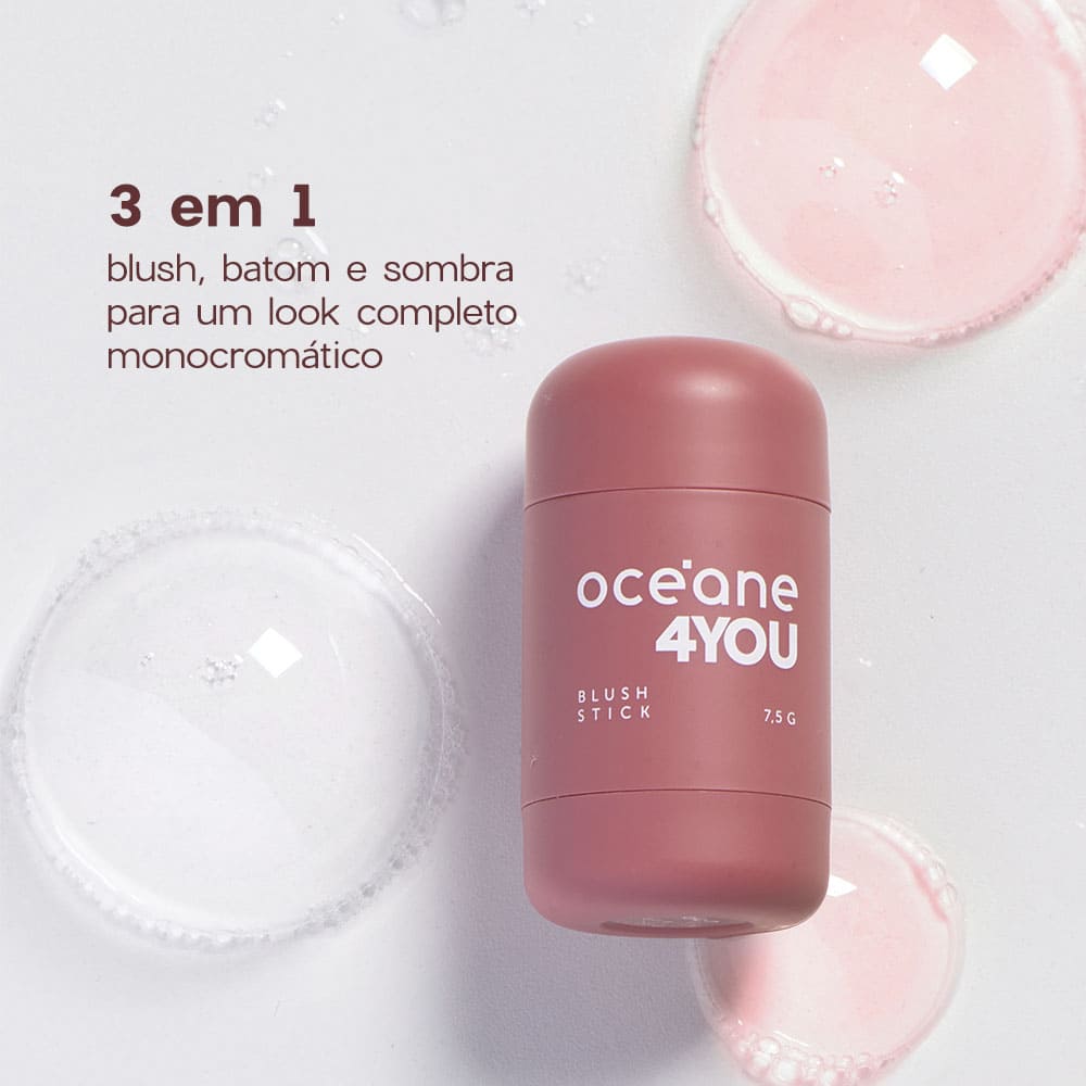 Blush em Bastão Rosa Queimado - Blush Stick Bubble 4you - Imagem 4