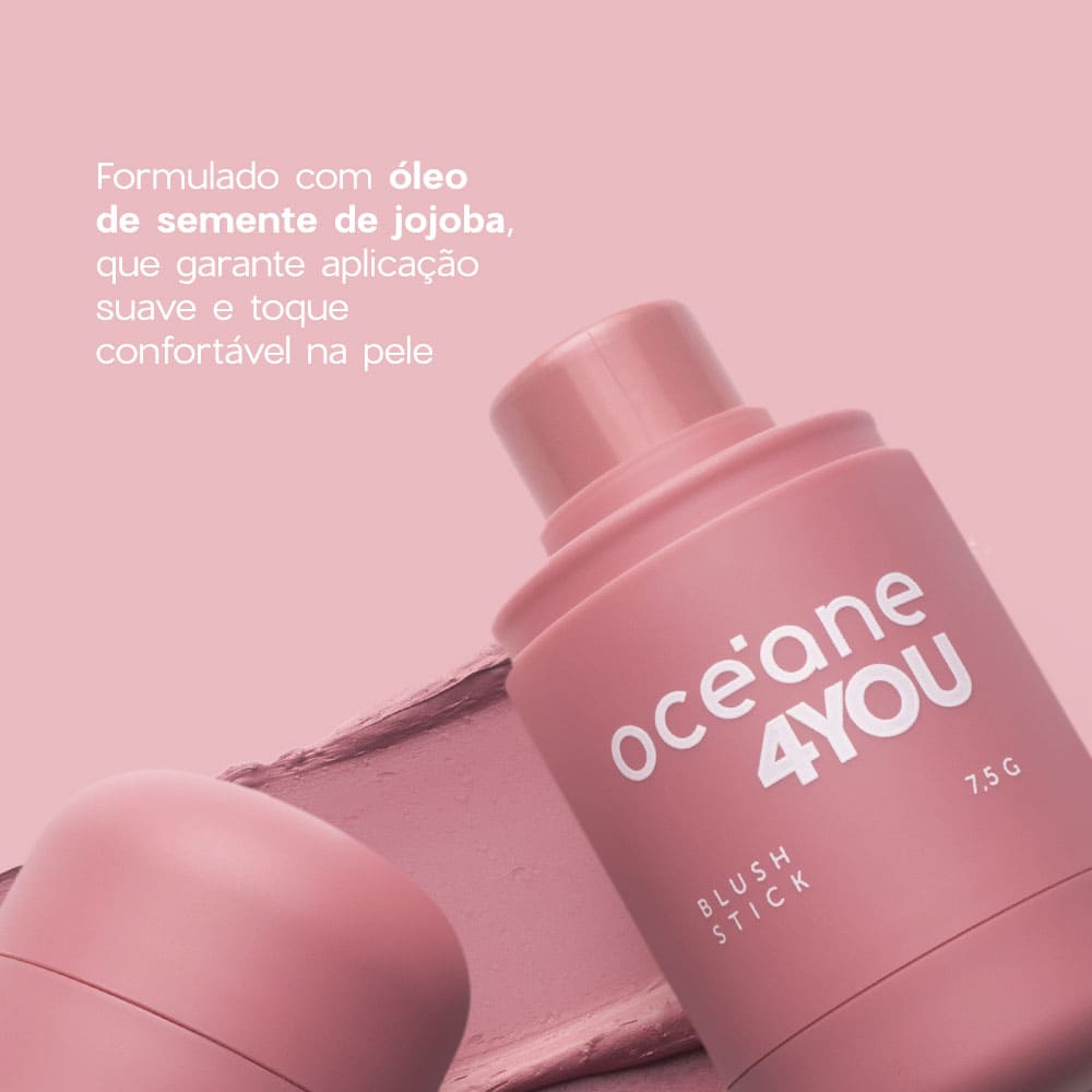 Blush em Bastão Rosa - Blush Stick Love Letter 4you - Imagem 8