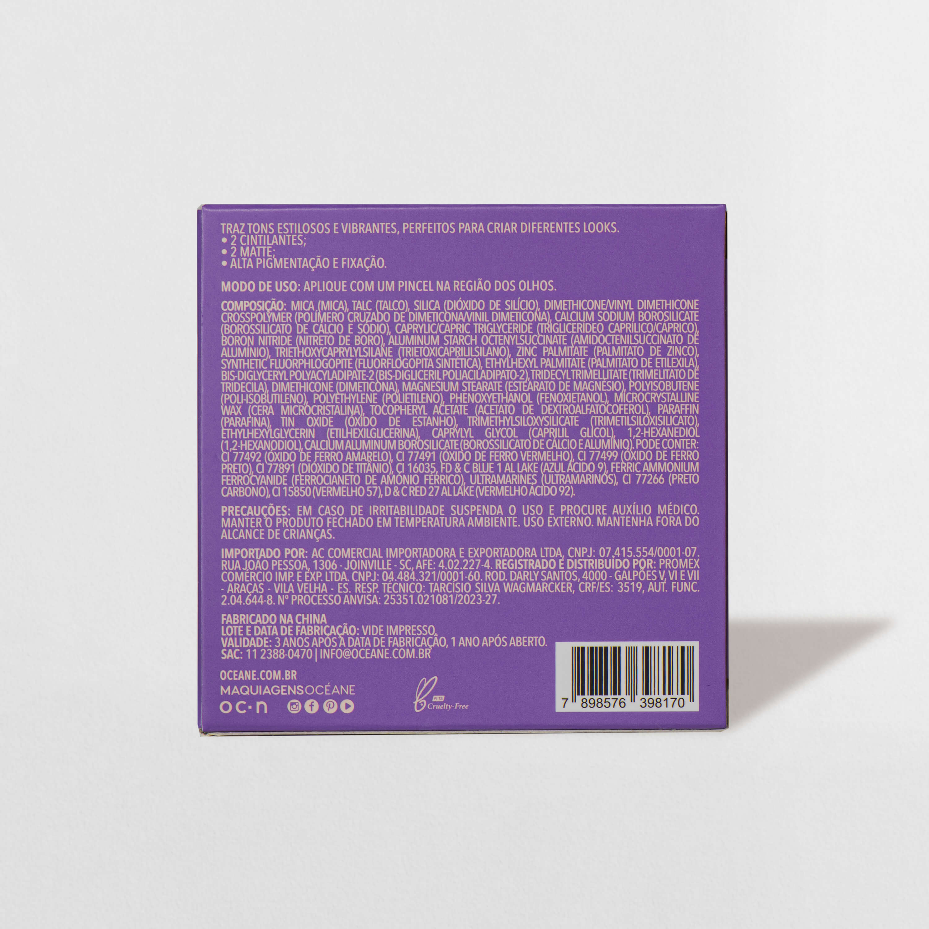 Paleta de Sombras - 4 Eyeshadow Palette Night Glam Océane Edition 4,5g - Imagem 8