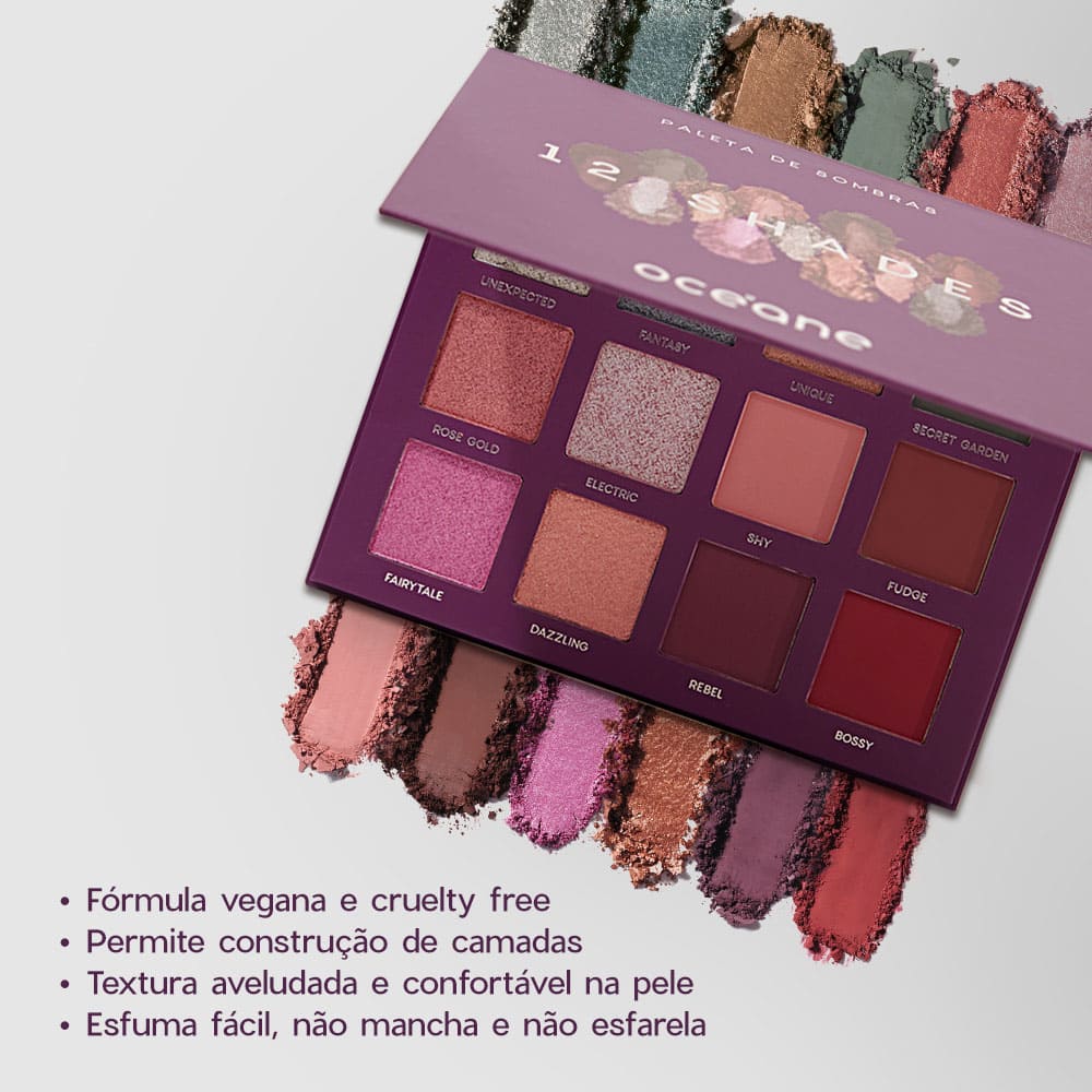 Paleta de Sombras - 12 Shades Océane Purple 26,5g - Imagem 4