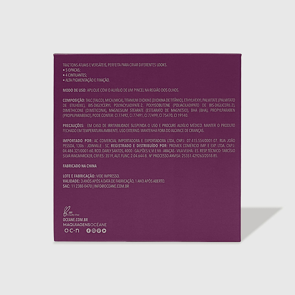 Paleta de Sombras - 9 Shades Océane Purple 25g - Imagem 9