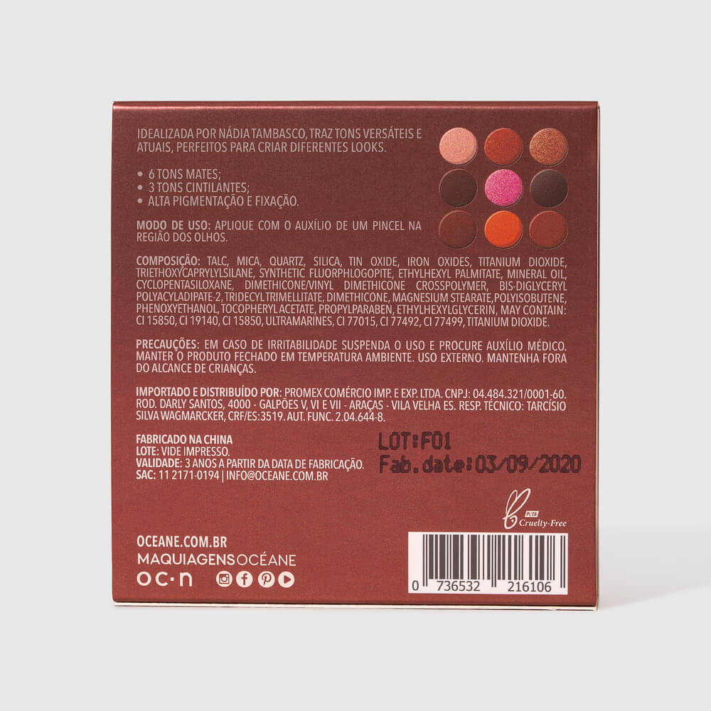 Paleta de Sombras Nádia Tambasco By Océane - To Go Fire 7,2g - Imagem 9