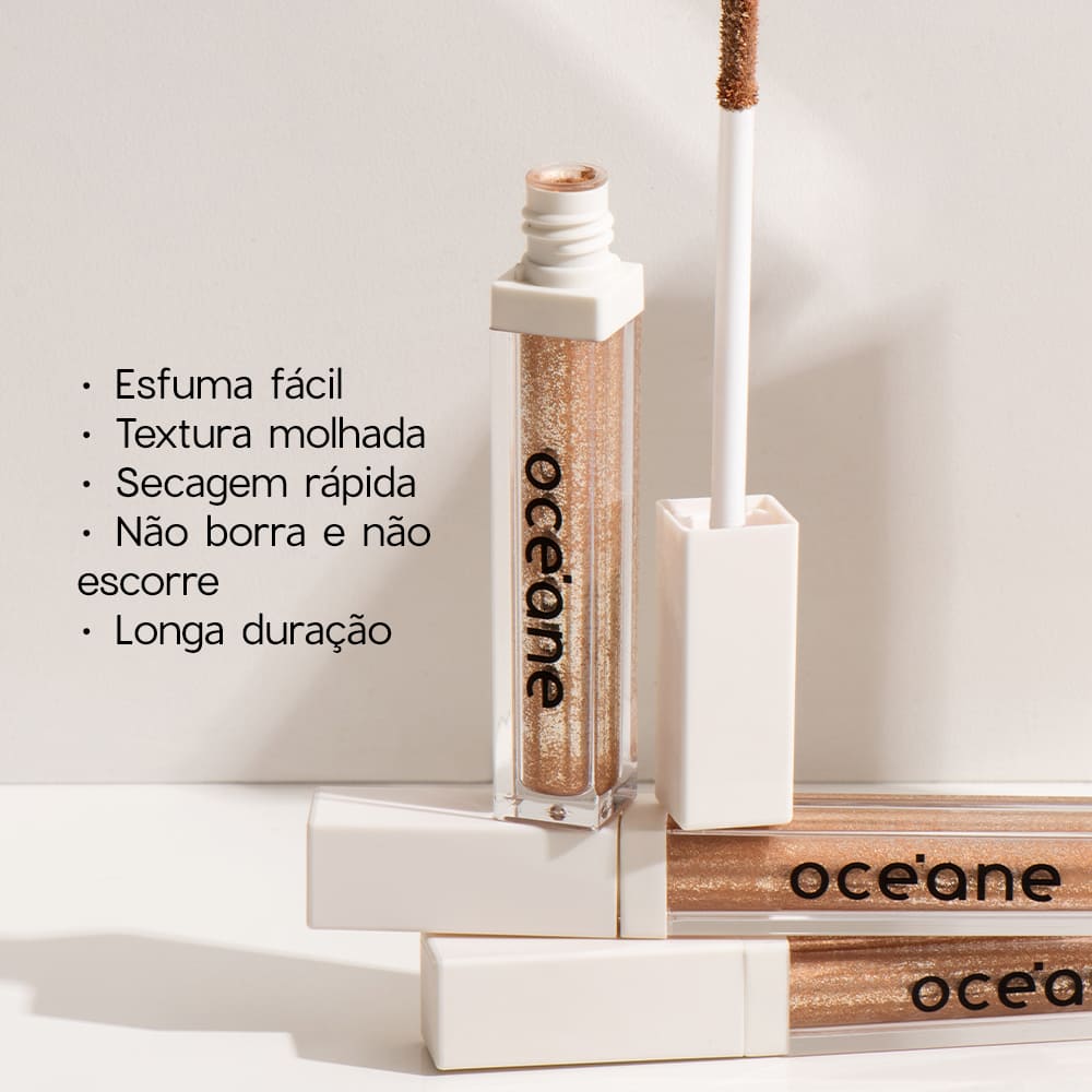 Sombra Líquida Quartzo - Shine & Glow Liquid Eyeshadow Rose Quartz Océane Limited 4,2g - Imagem 6
