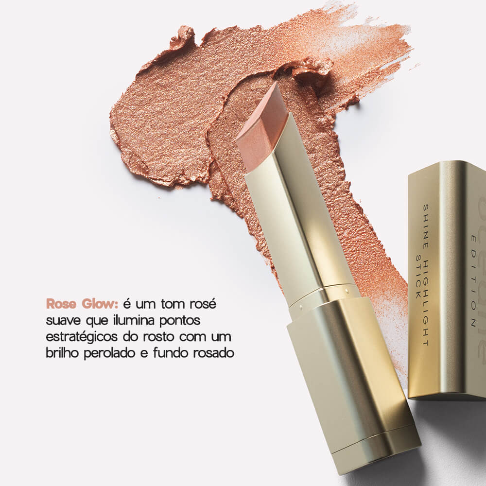 Iluminador em Bastão Rosé - Shine Highlight Stick Océane Edition Rose Glow 8g - Imagem 2
