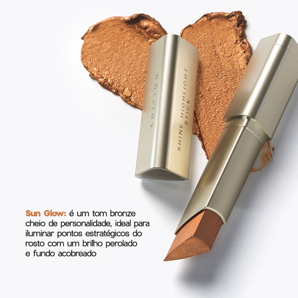 Iluminador em Bastão Bronze - Shine Highlight Stick Océane Edition Sun Glow 8g - Imagem 2
