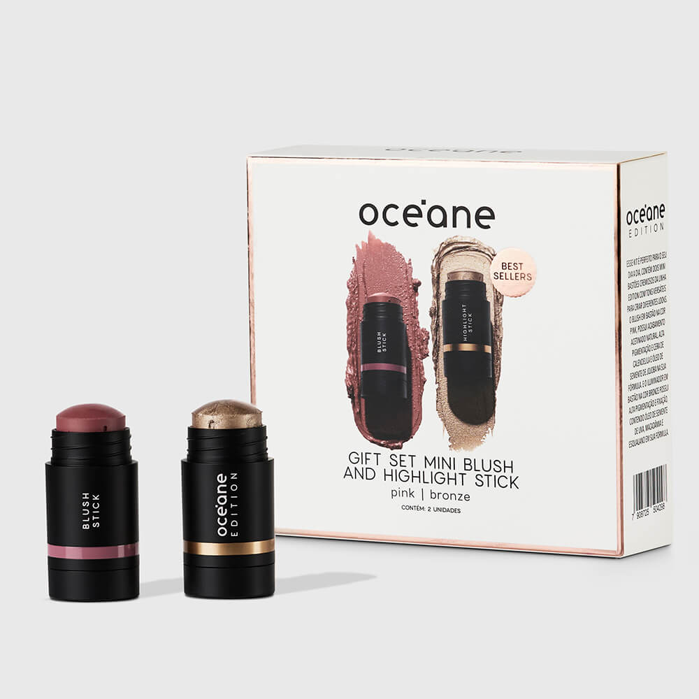Kit Presente Minis Edition -Blush + Iluminador em Bastão 6g (2 Produtos)