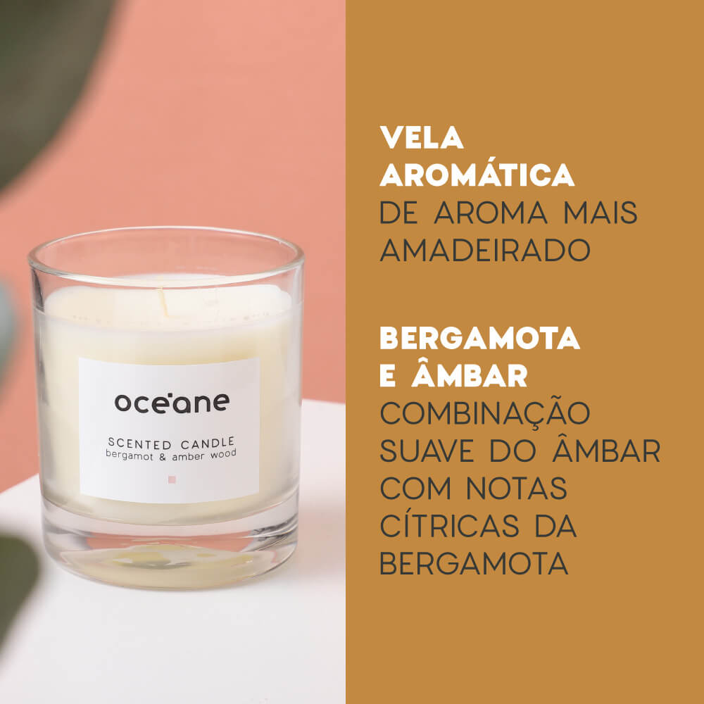 Vela Aromatizada de Bergamota e âmbar - Scented Candle 180g - Imagem 3