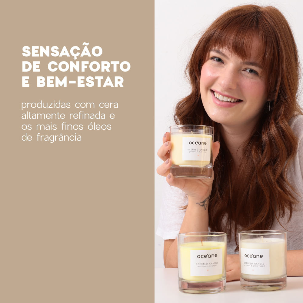 Vela Aromatizada de Capim Limão e Gengibre - Scented Candle 180g - Imagem 5