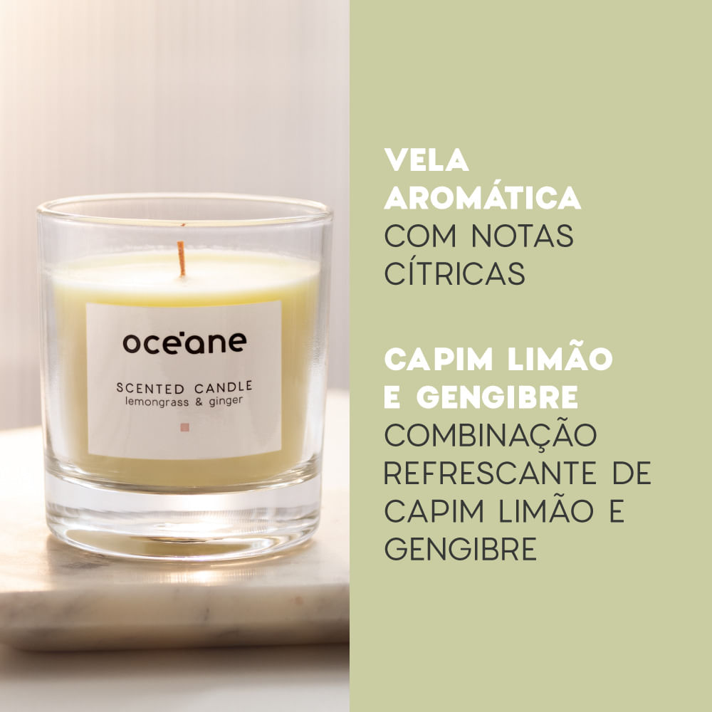 Vela Aromatizada de Capim Limão e Gengibre - Scented Candle 180g - Imagem 7